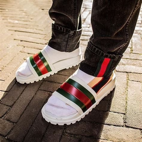 new men gucci slides|Gucci platform slides men.